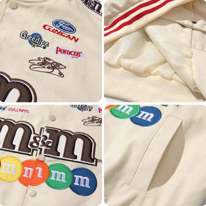 M&thtM NASCAR RACING JACKET WHITE