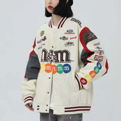 M&thtM NASCAR RACING JACKET WHITE