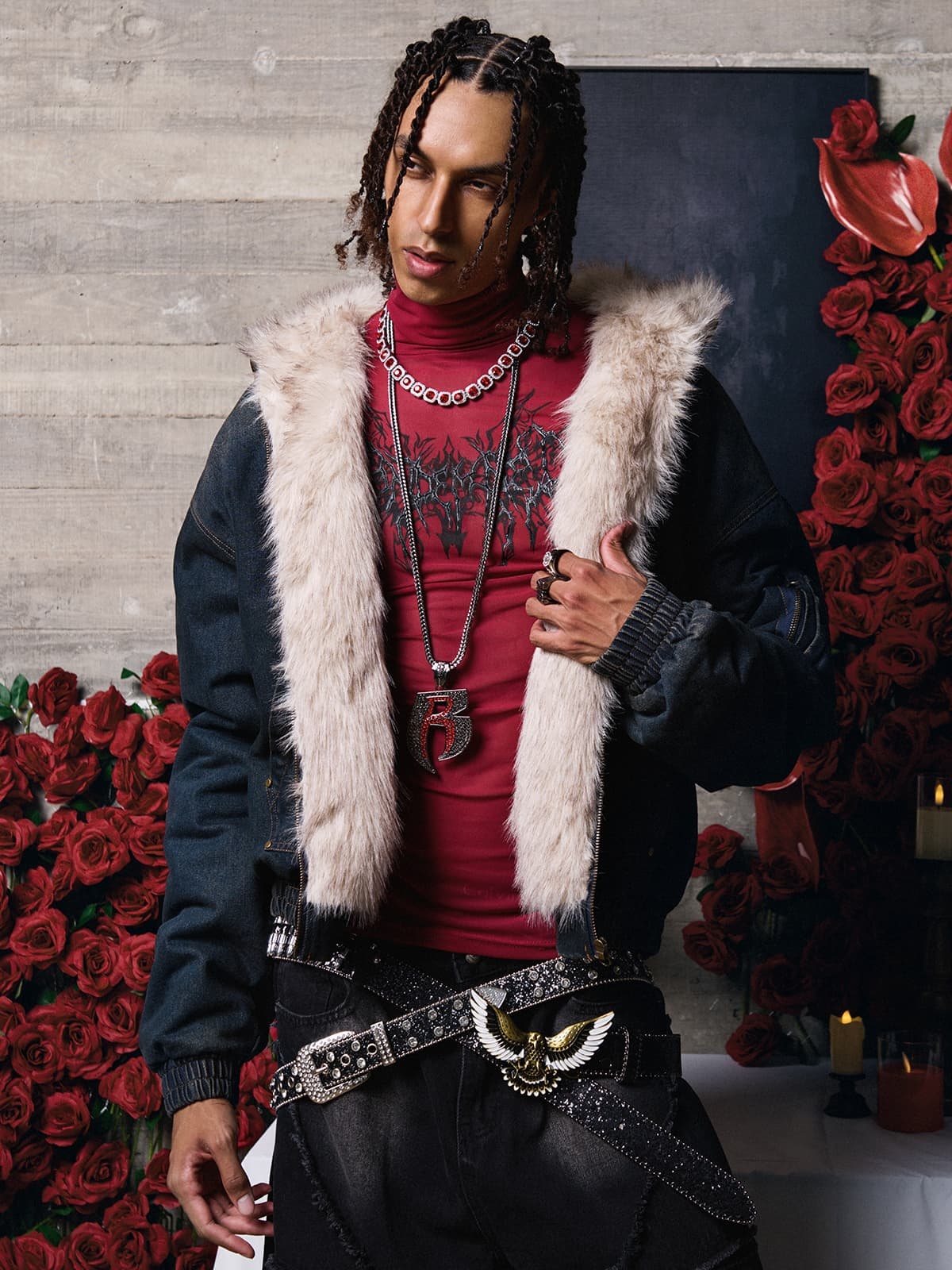 Cotton Washed Fur Hooded Jacket