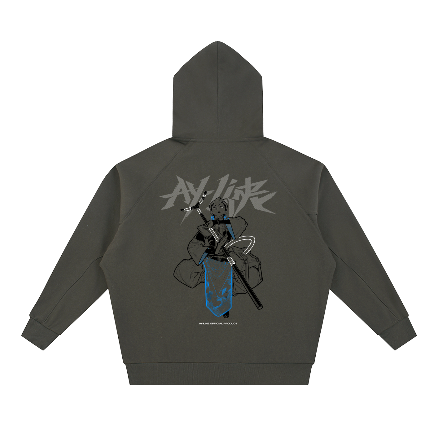 Azure Divider Streetwear Zip-Up Hoodie