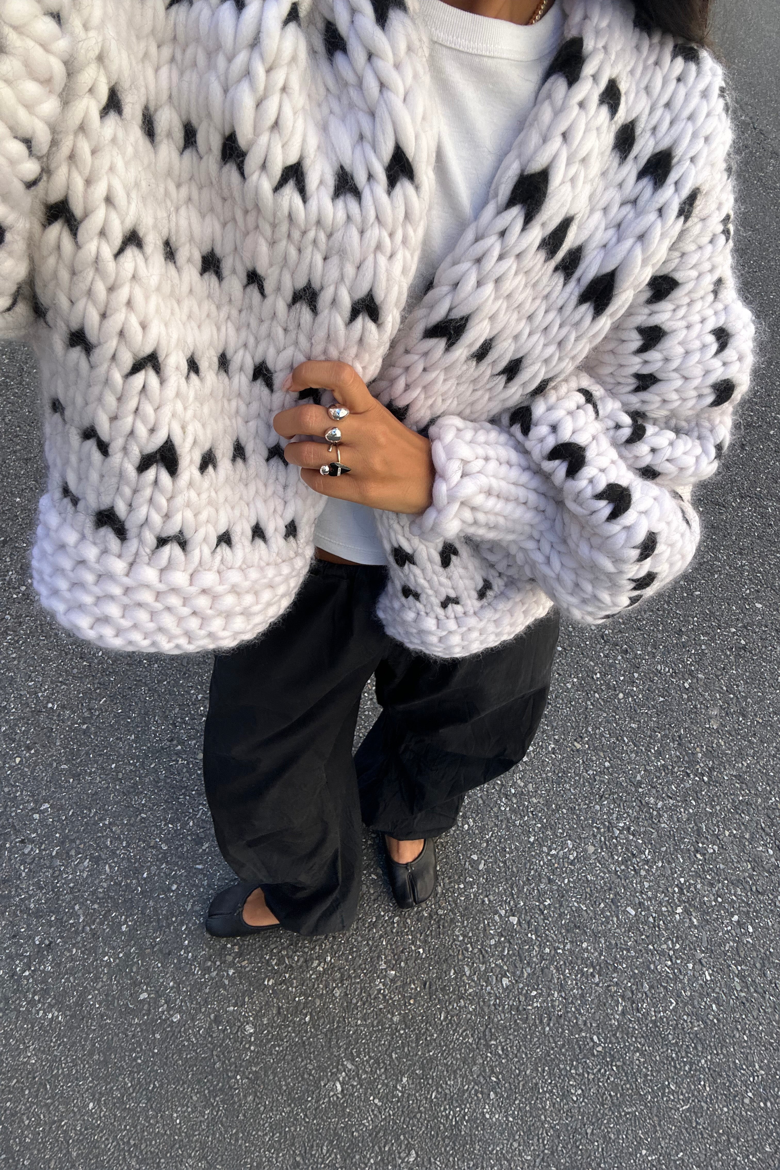 Dottie Polka Dot Chunky Knit Cardigan