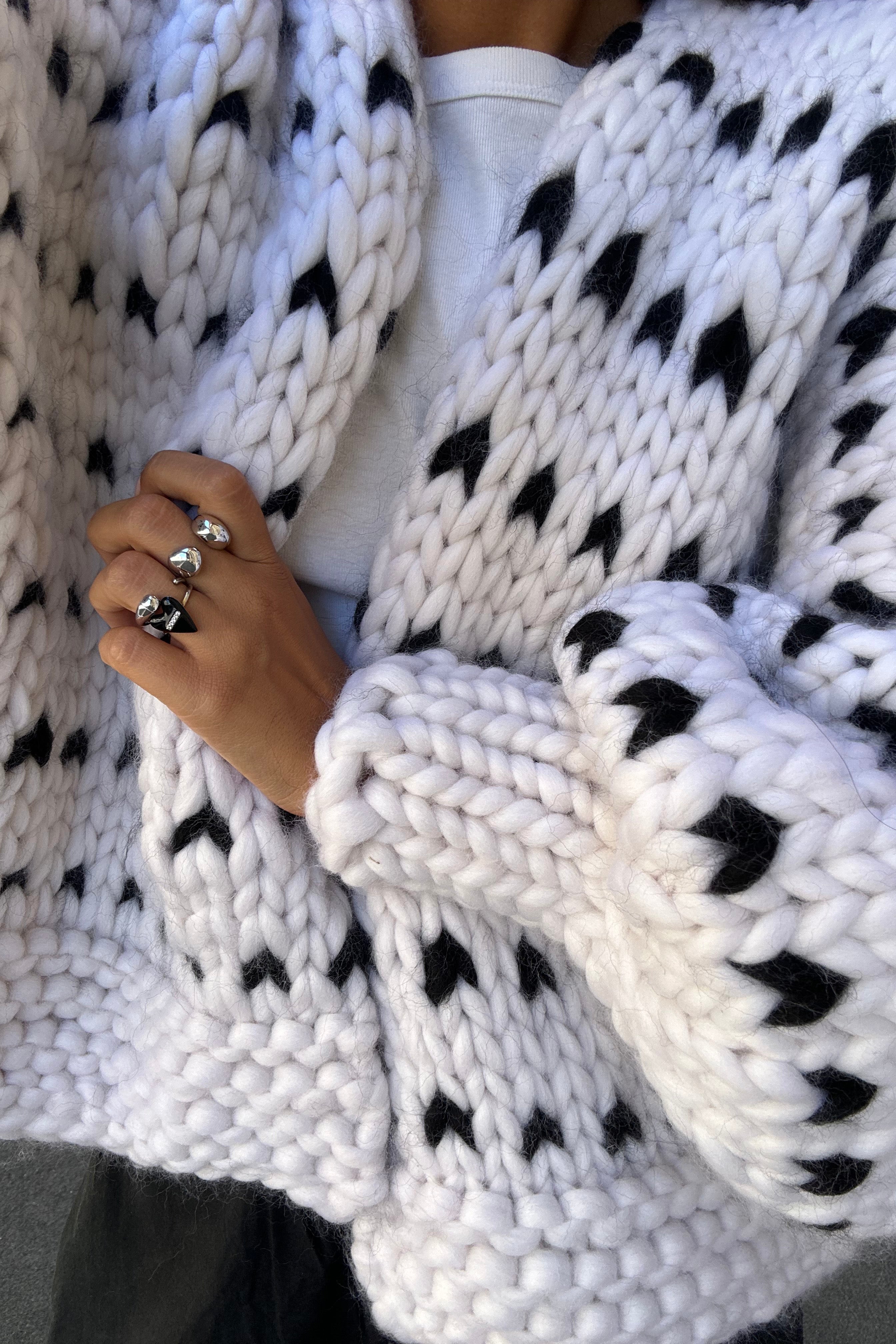 Dottie Polka Dot Chunky Knit Cardigan