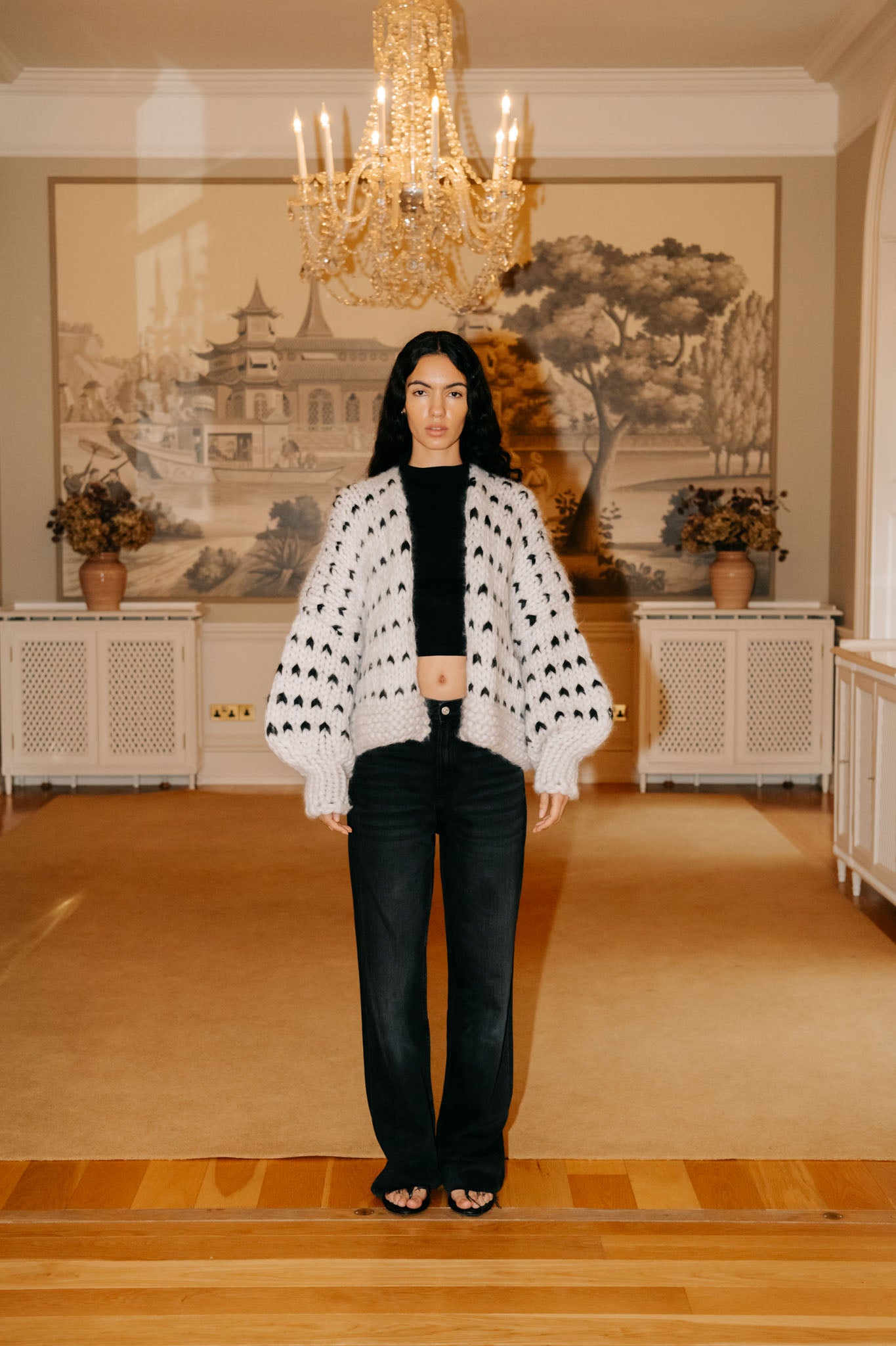 Dottie Polka Dot Chunky Knit Cardigan