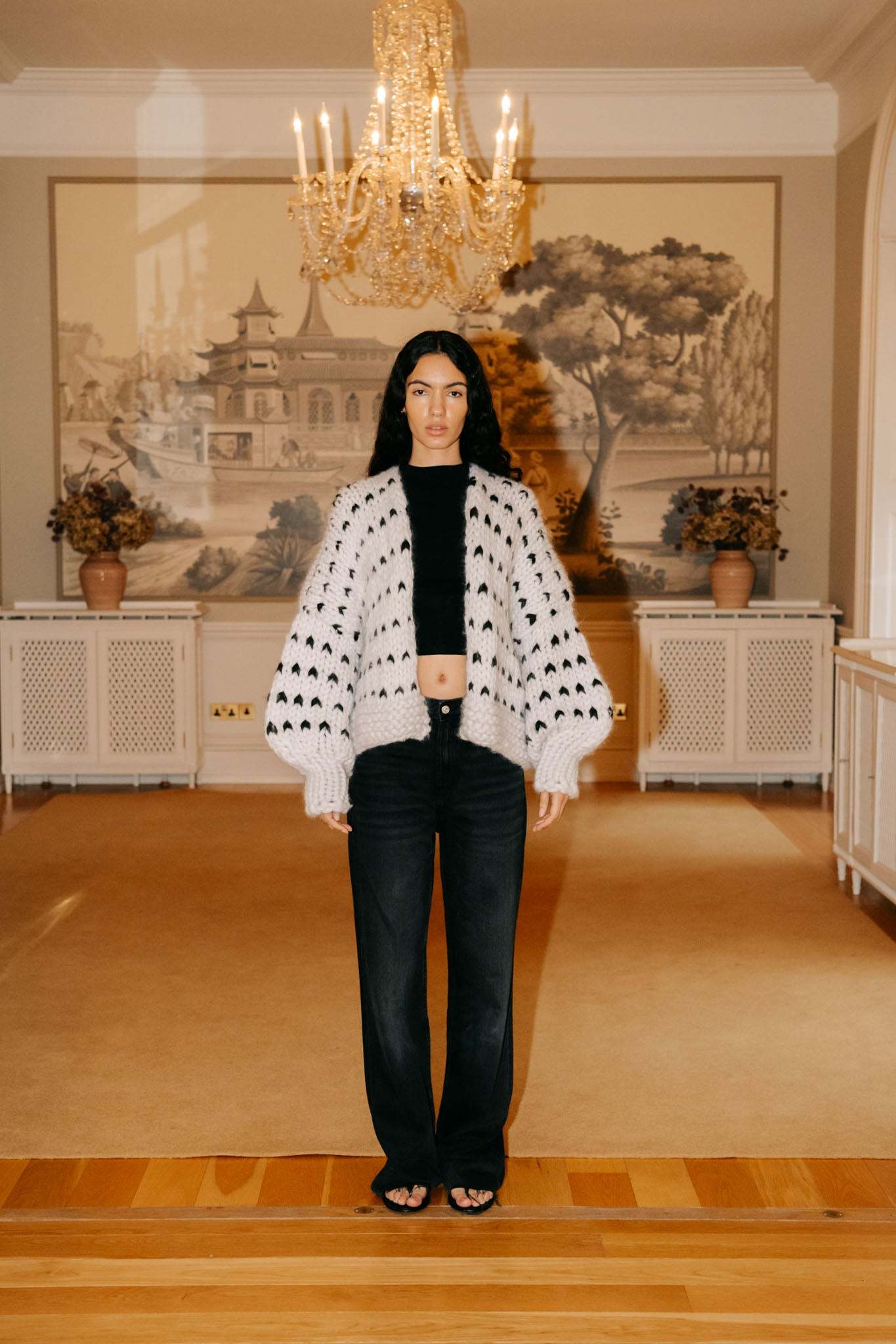 Dottie Polka Dot Chunky Knit Cardigan