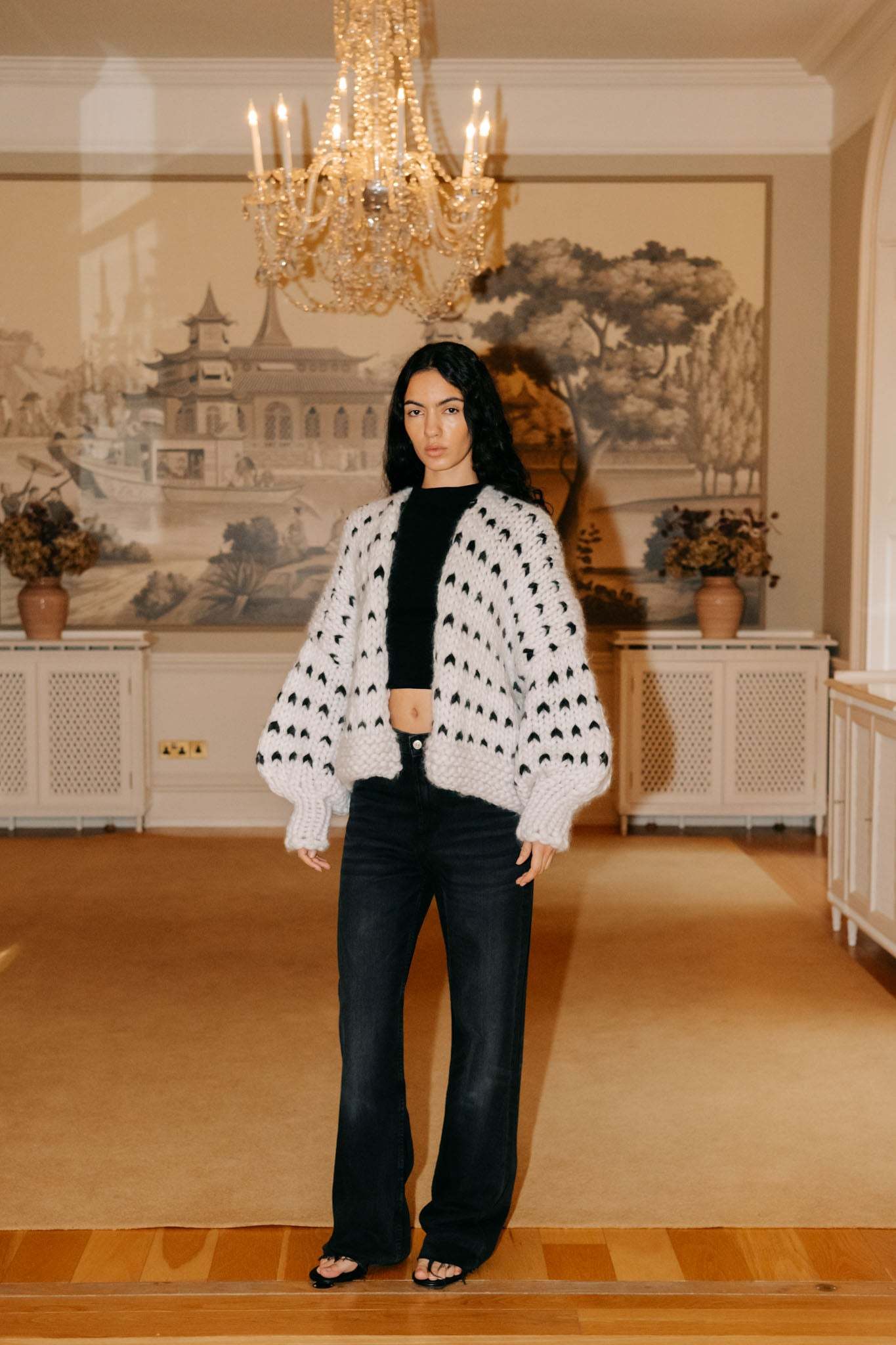 Dottie Polka Dot Chunky Knit Cardigan