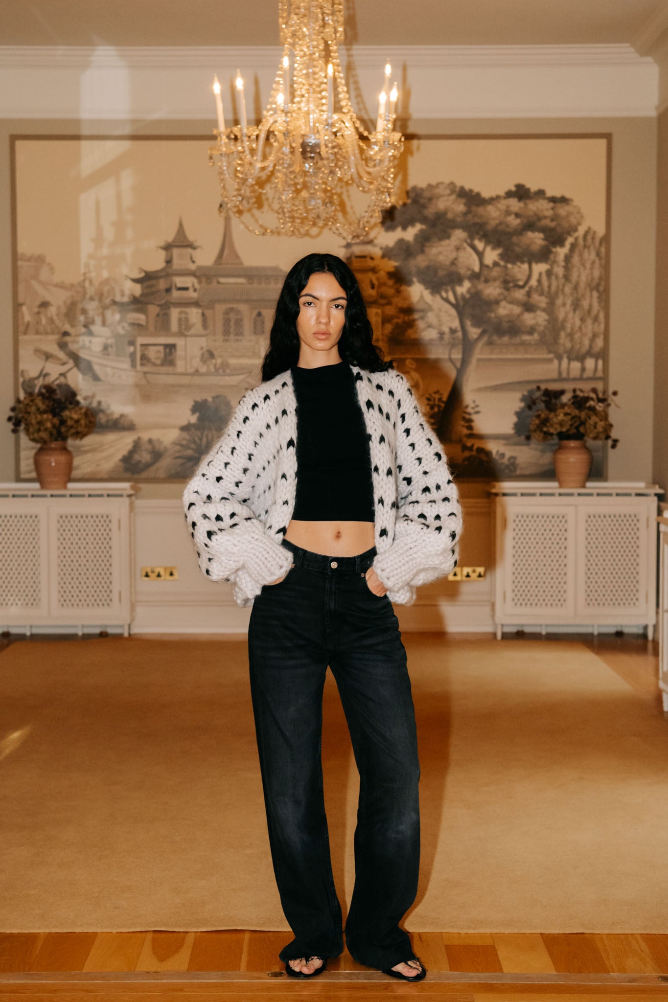 Dottie Polka Dot Chunky Knit Cardigan