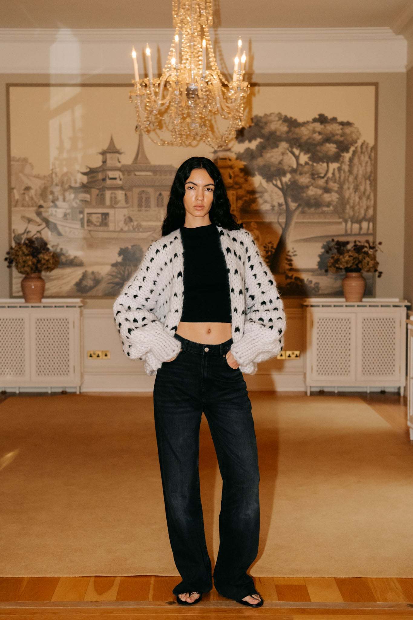 Dottie Polka Dot Chunky Knit Cardigan