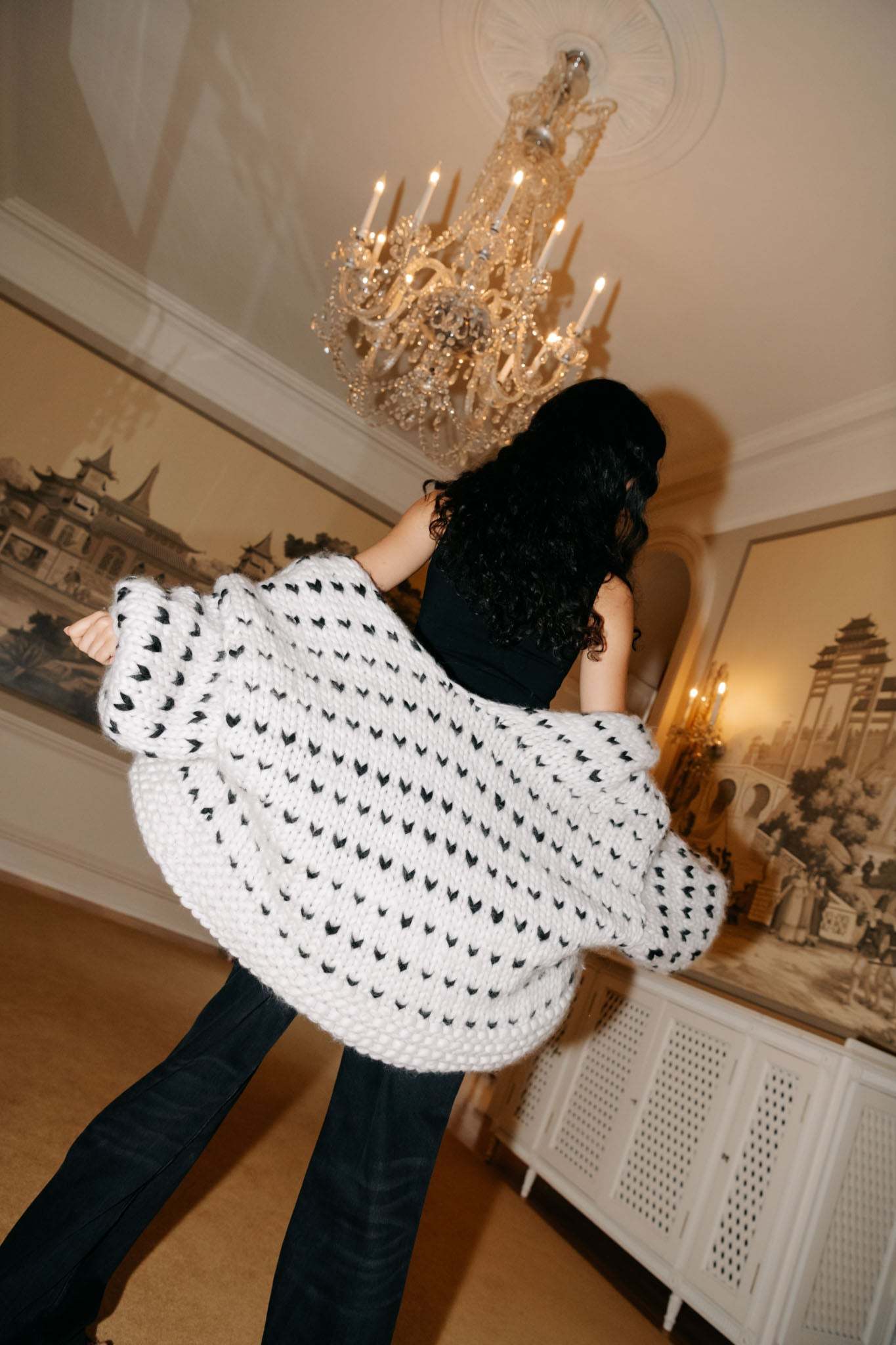 Dottie Polka Dot Chunky Knit Cardigan