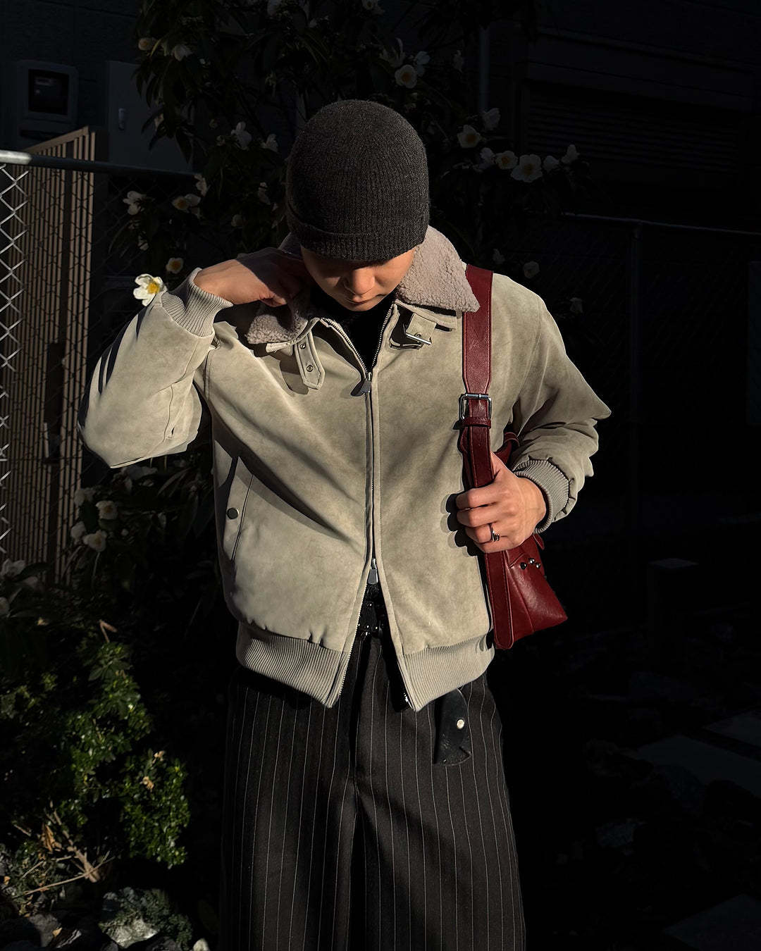 3-Way Boa Collar Quilted Jacket