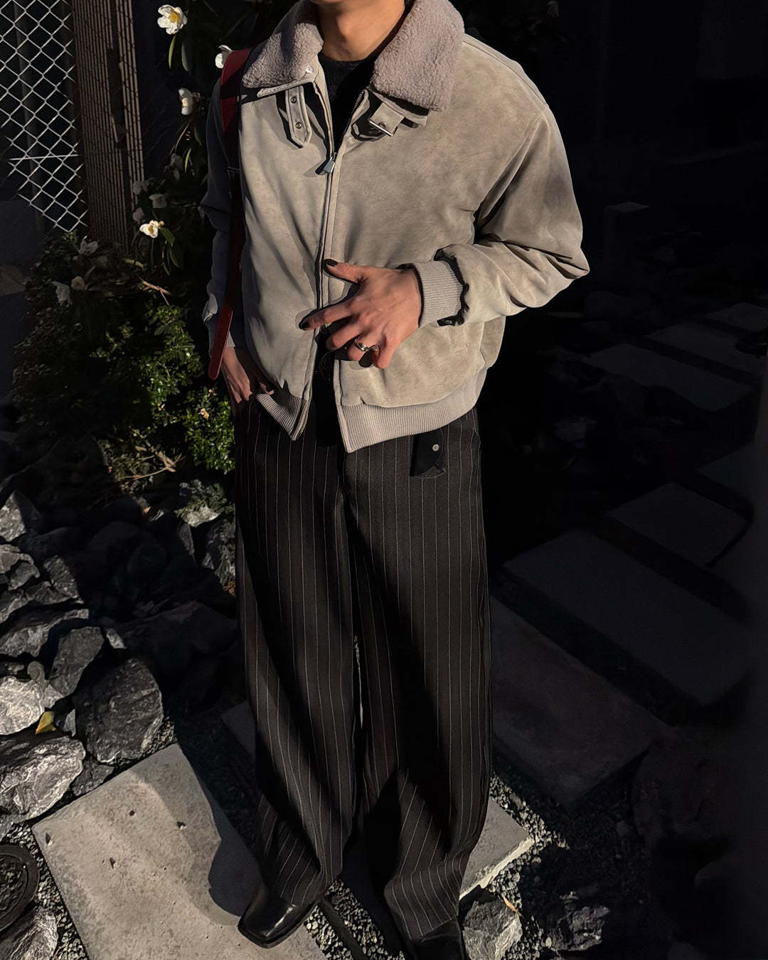 3-Way Boa Collar Quilted Jacket