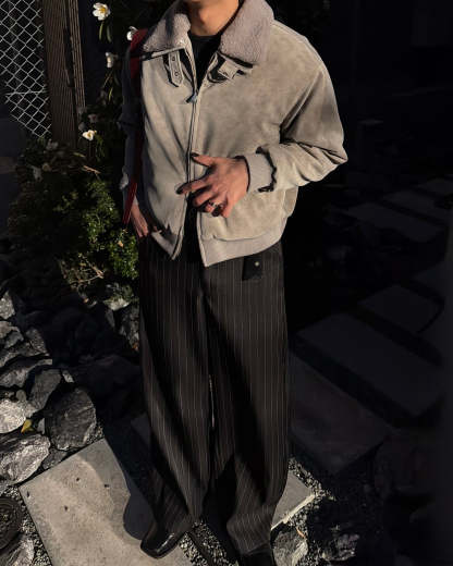 3-Way Boa Collar Quilted Jacket