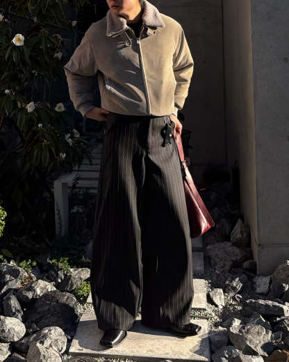 3-Way Boa Collar Quilted Jacket