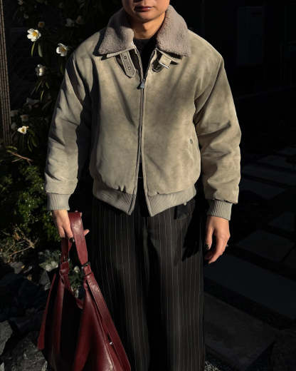 3-Way Boa Collar Quilted Jacket