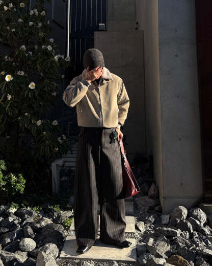 3-Way Boa Collar Quilted Jacket