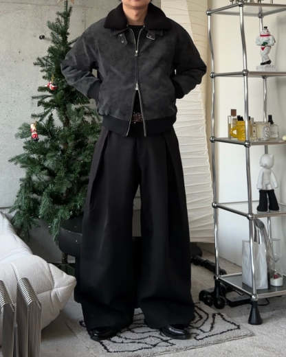 3-Way Boa Collar Quilted Jacket