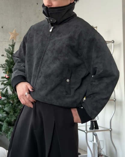 3-Way Boa Collar Quilted Jacket