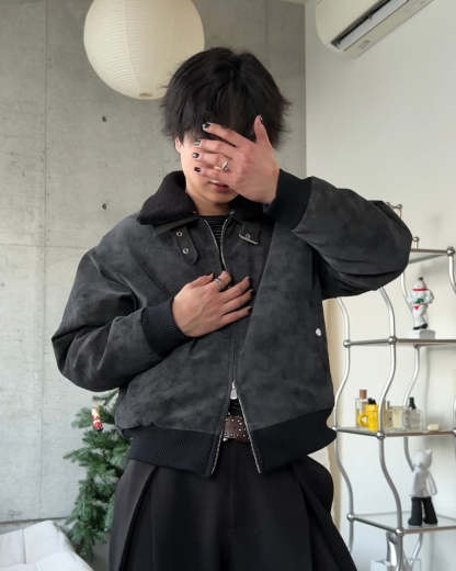 3-Way Boa Collar Quilted Jacket