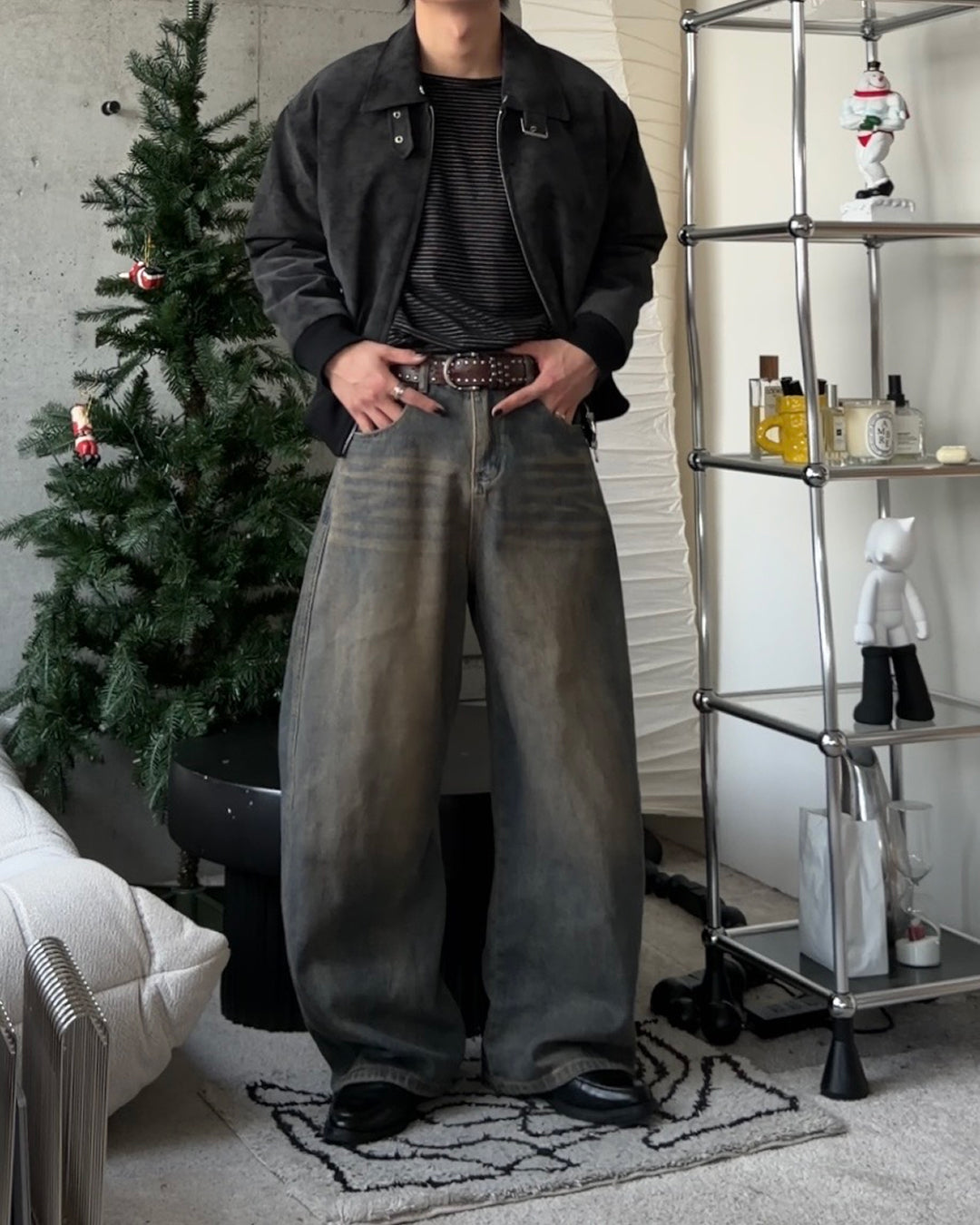 3-Way Boa Collar Quilted Jacket