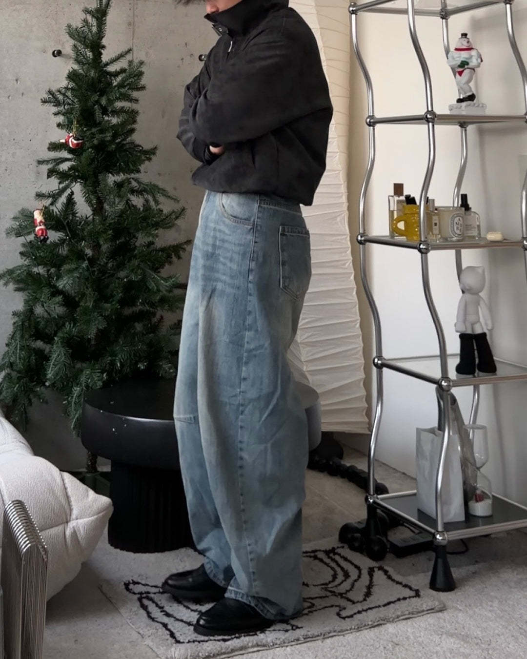 3-Way Boa Collar Quilted Jacket