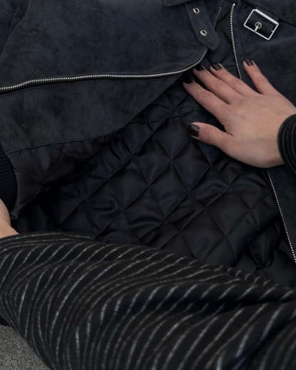 3-Way Boa Collar Quilted Jacket