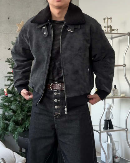 3-Way Boa Collar Quilted Jacket