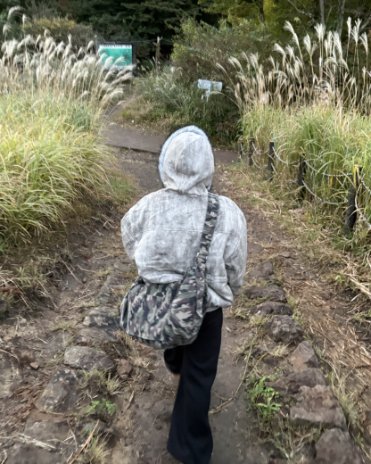 Wash-Damaged Fur Hood Jacket