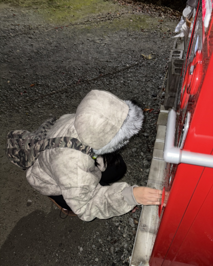 Wash-Damaged Fur Hood Jacket