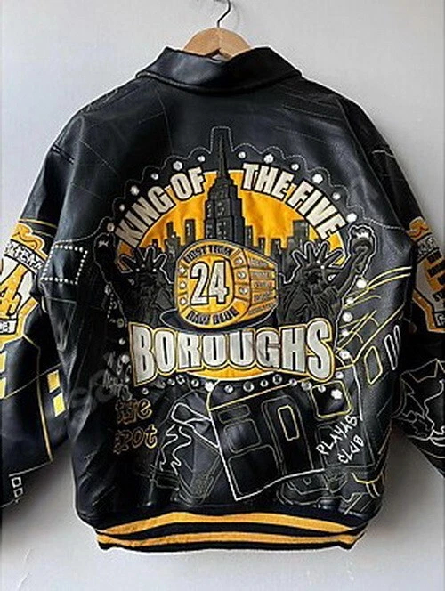 RAW BLUE King Of The Five Borough Faux Leather Jacket vintage New York jacket