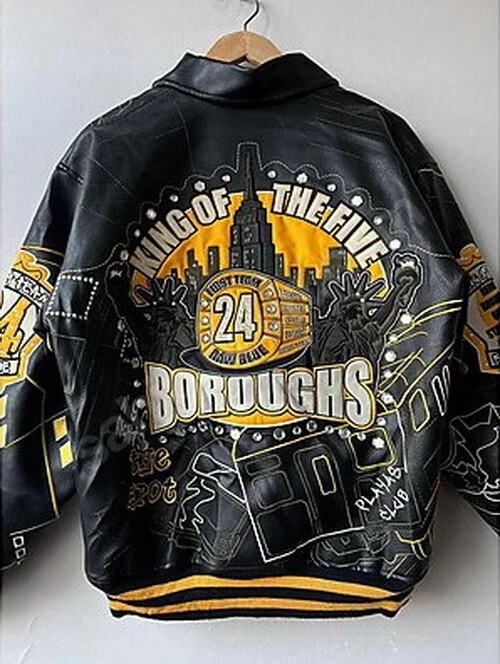 RAW BLUE King Of The Five Borough Faux Leather Jacket vintage New York jacket