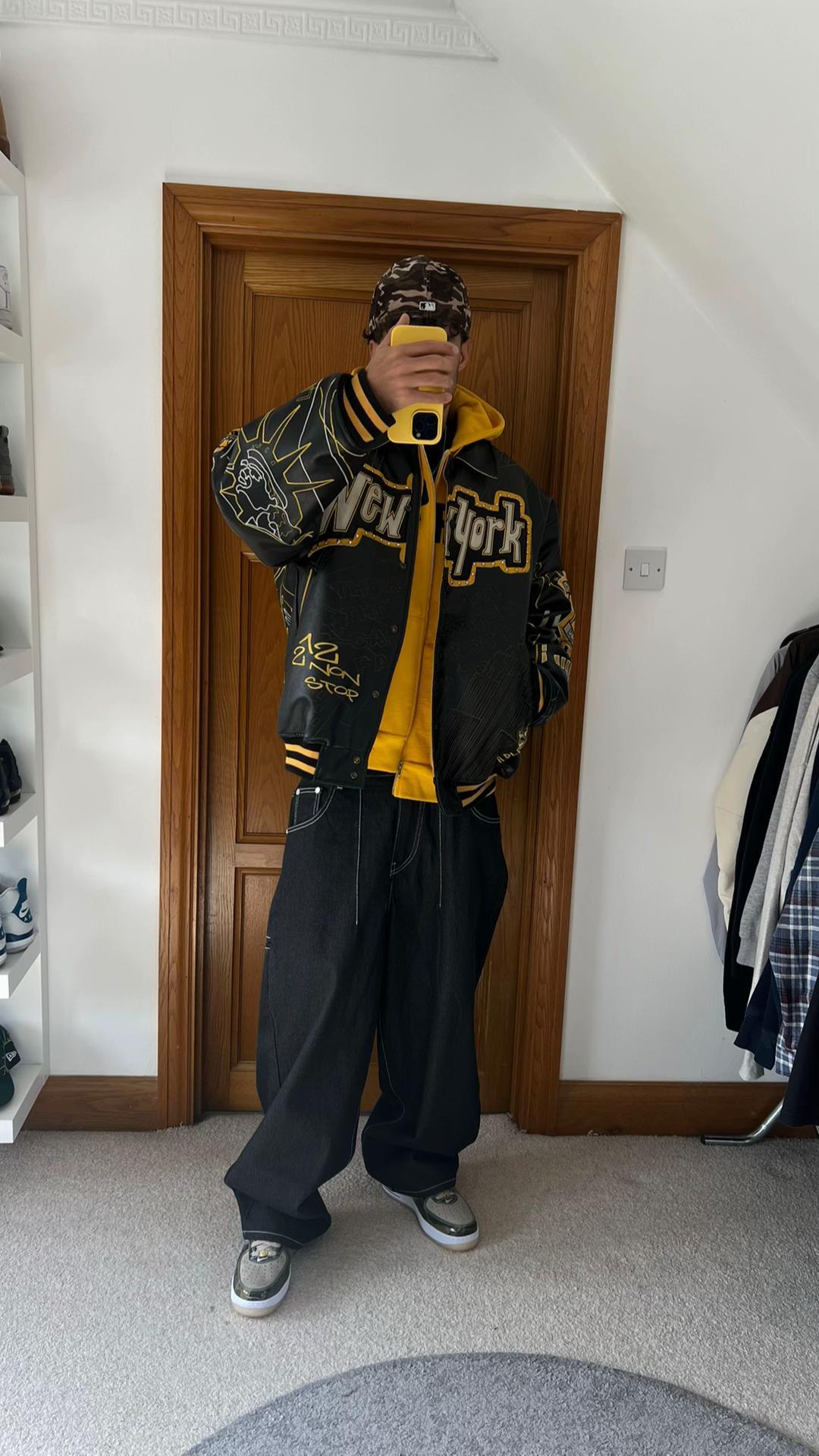 RAW BLUE King Of The Five Borough Faux Leather Jacket vintage New York jacket