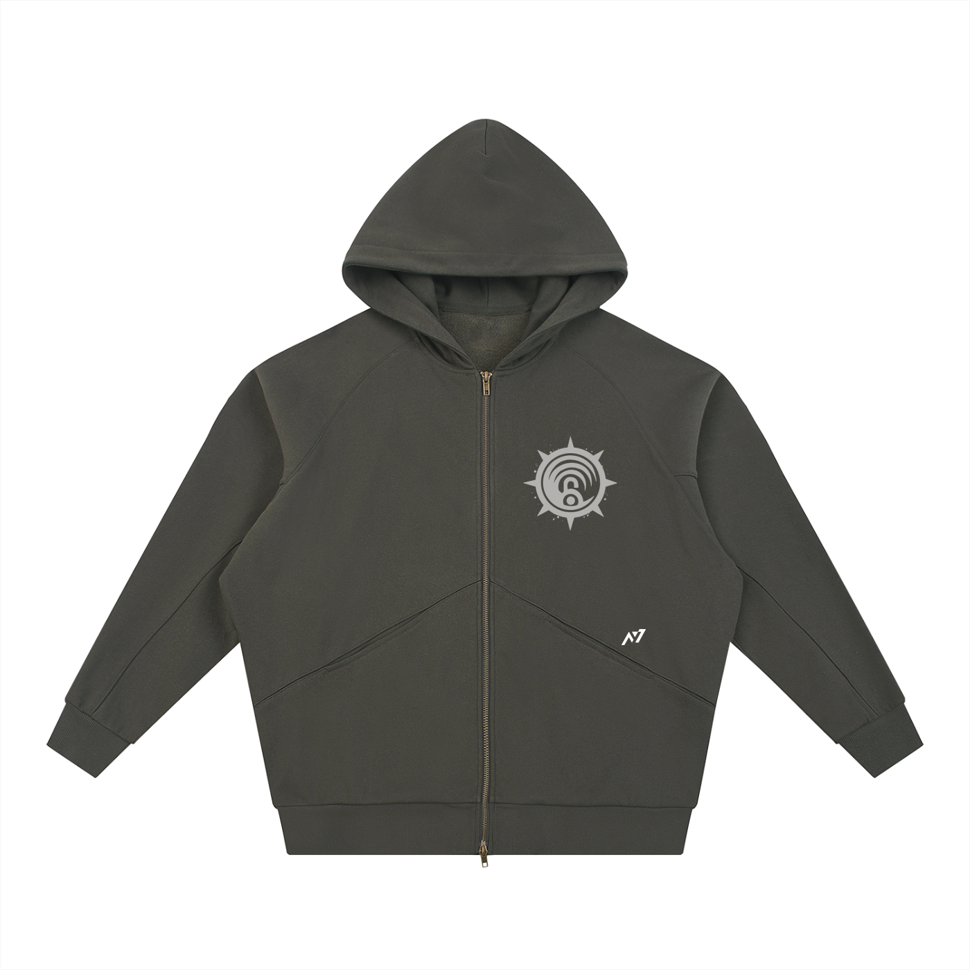 Azure Divider Streetwear Zip-Up Hoodie