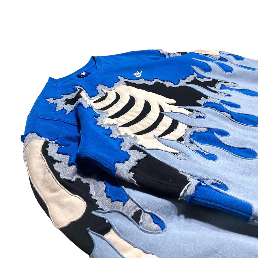 THE RIPPED SKELETON FLAME NIKE SWEATSHIRT