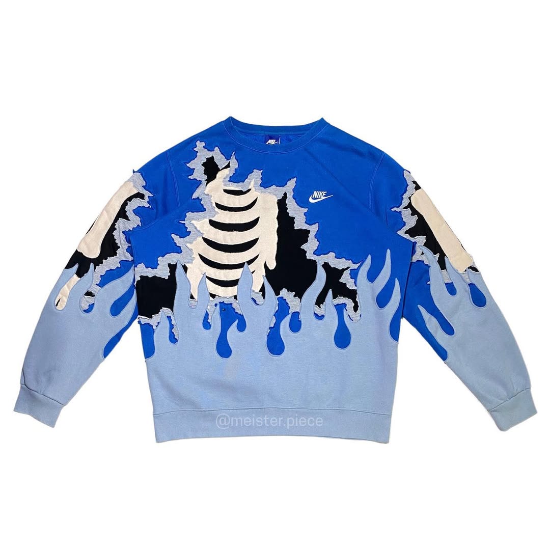 THE RIPPED SKELETON FLAME NIKE SWEATSHIRT
