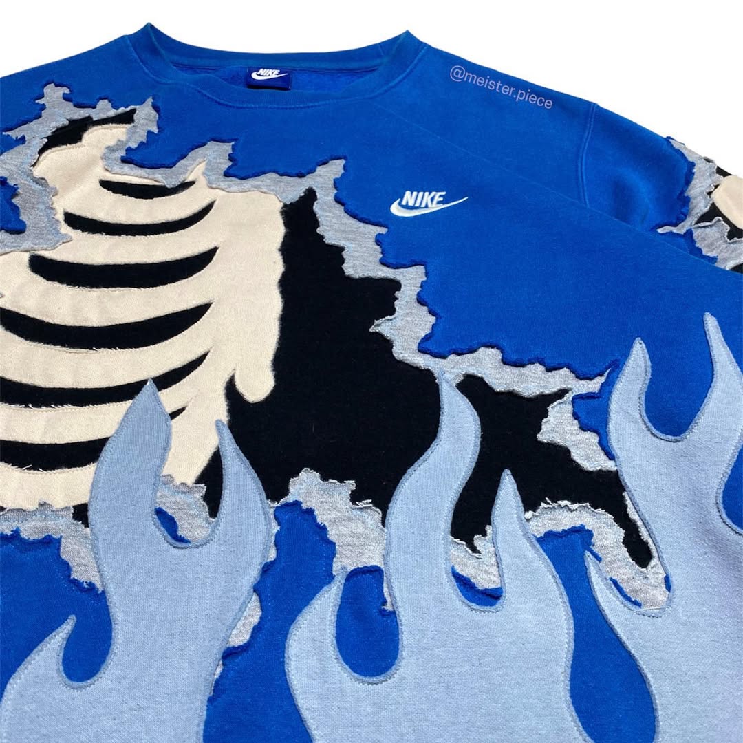 THE RIPPED SKELETON FLAME NIKE SWEATSHIRT