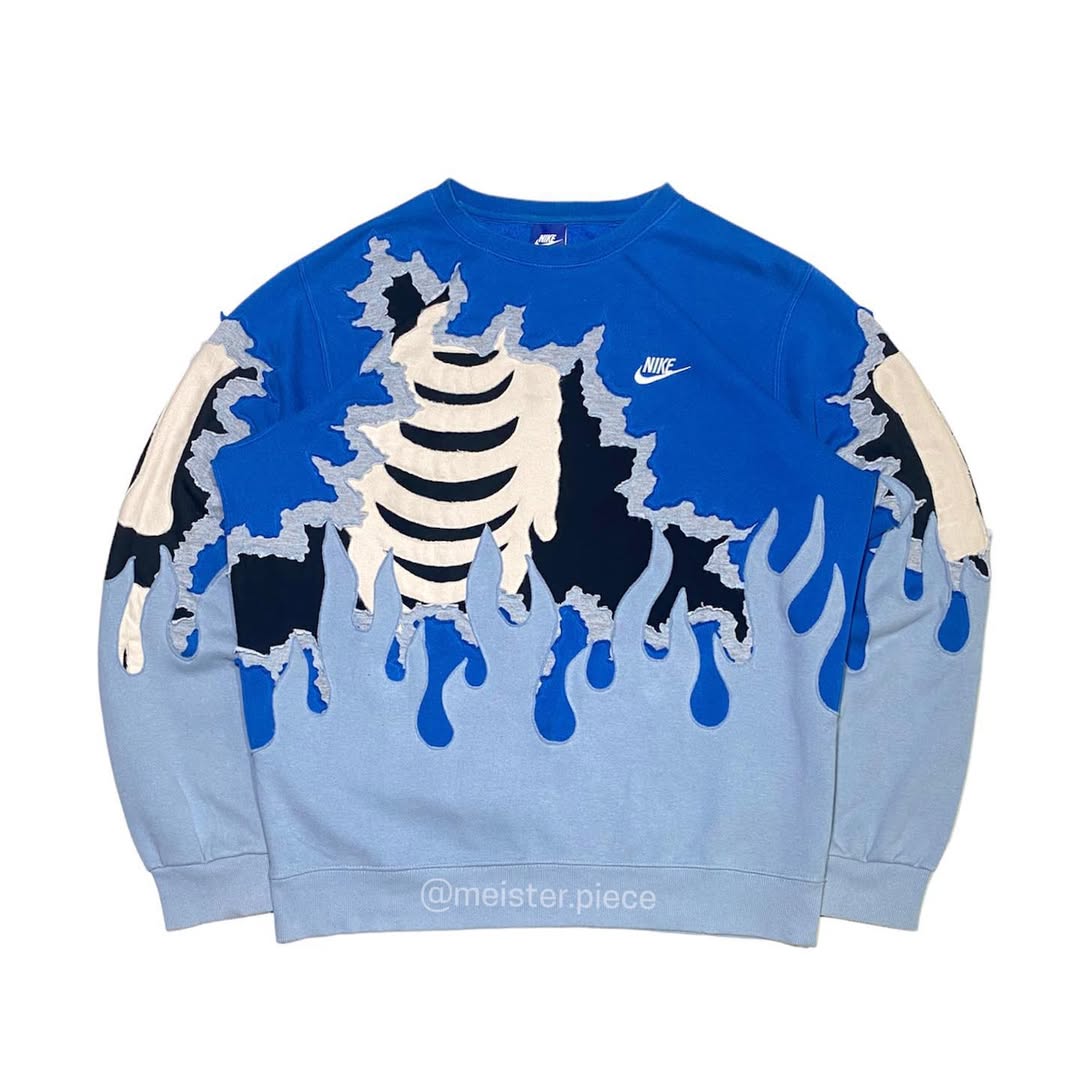 THE RIPPED SKELETON FLAME NIKE SWEATSHIRT