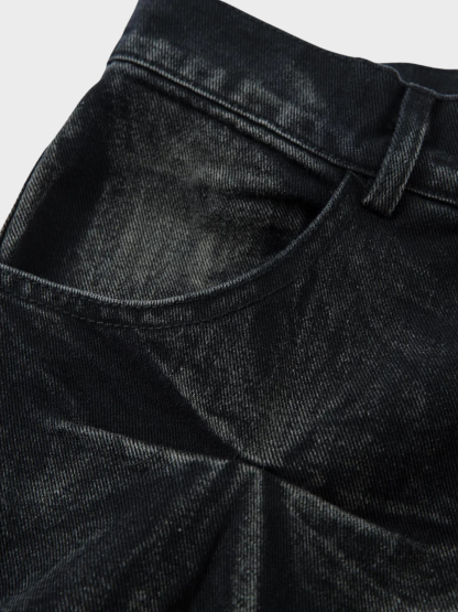 Vintage Pleated Wash Jeans