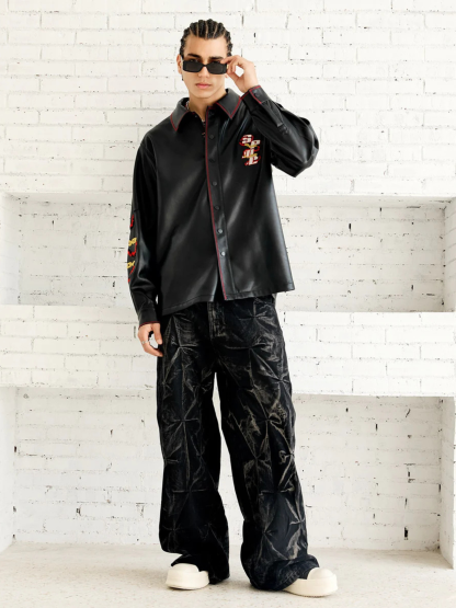 Vintage Pleated Wash Jeans