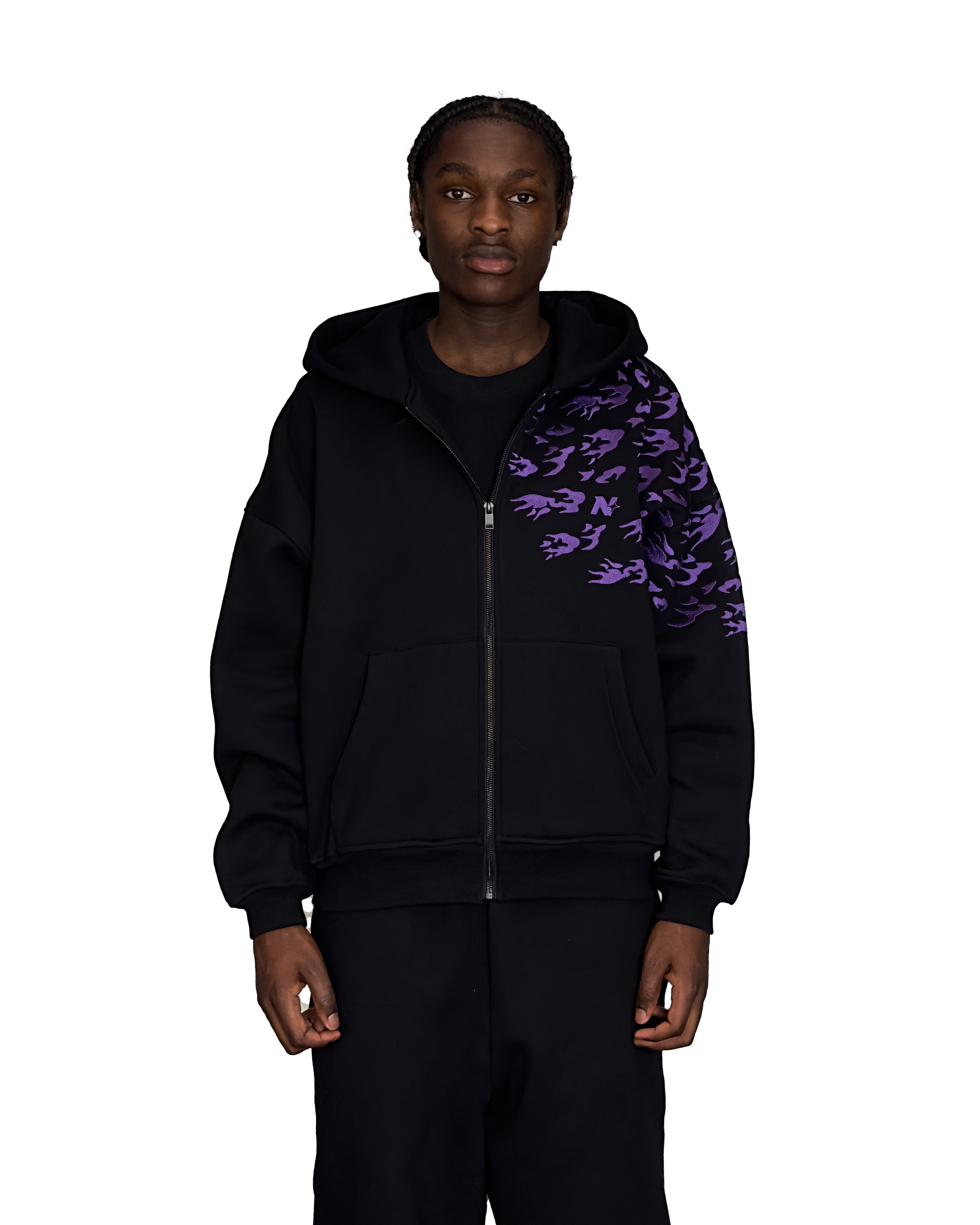 "SASUKE UCHIHA X CURSE MARKS" ZIP HOODIE