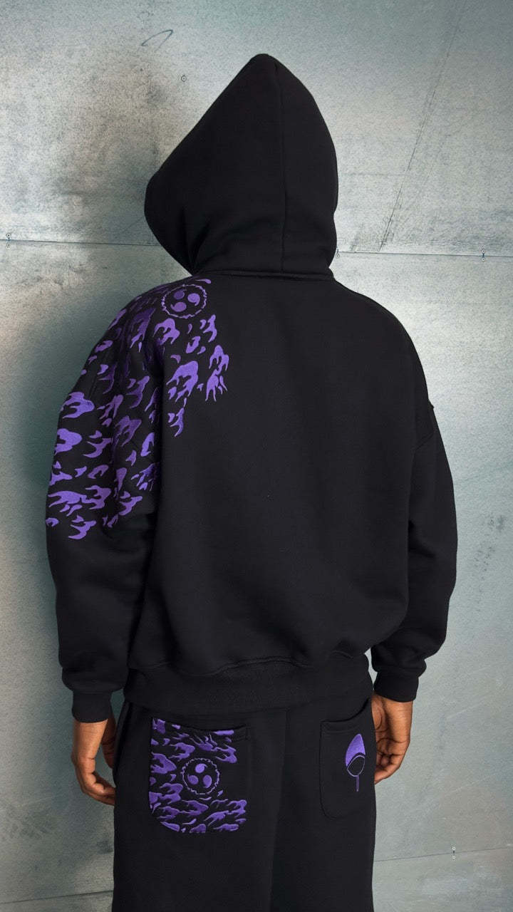 "SASUKE UCHIHA X CURSE MARKS" ZIP HOODIE