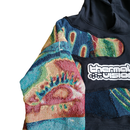 'PHASES' Heavyweight Woven Split Hoodie