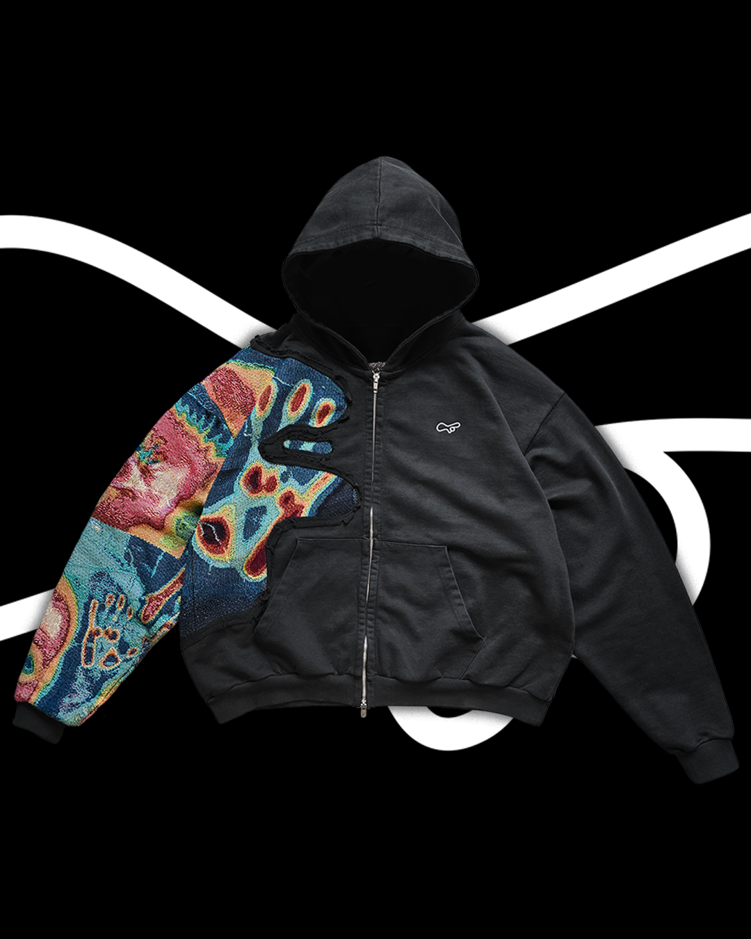 'PHASES' Classic Split Zip Hoodie