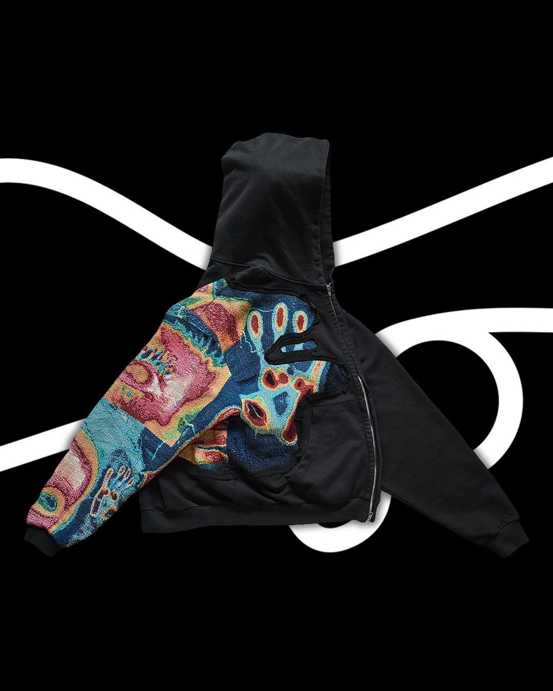 'PHASES' Classic Split Zip Hoodie