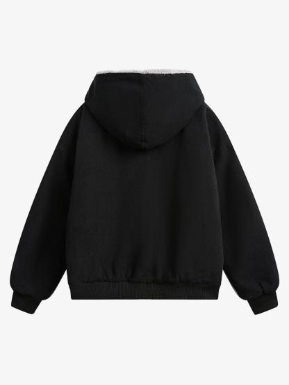 Thesupermade Fur Hooded Zip Up Quilted Jacket - 2510