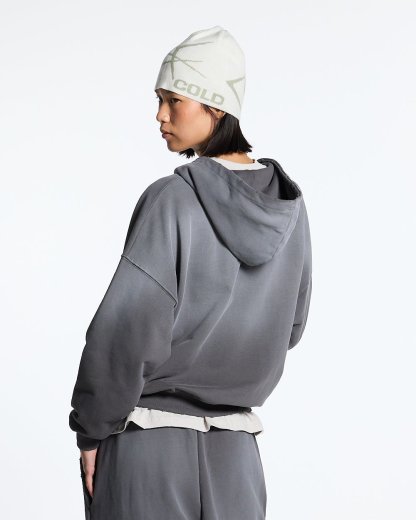 SCRIPT ZIP HOODIE ANTRACITE GREY