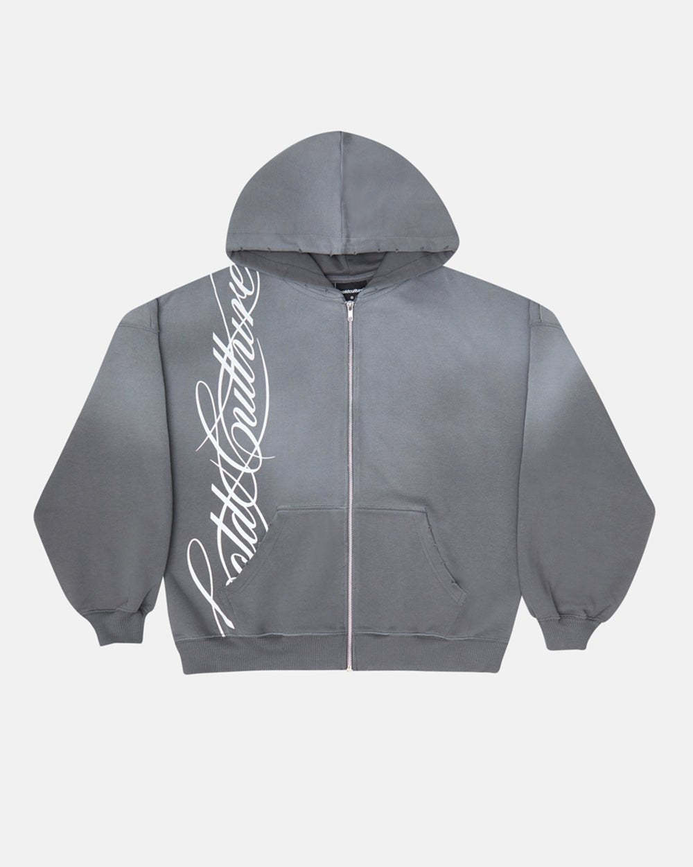 SCRIPT ZIP HOODIE ANTRACITE GREY