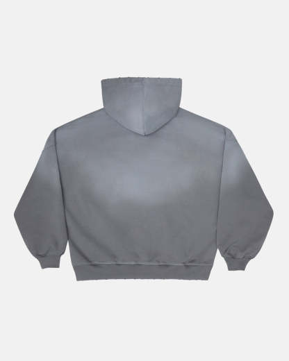 SCRIPT ZIP HOODIE ANTRACITE GREY