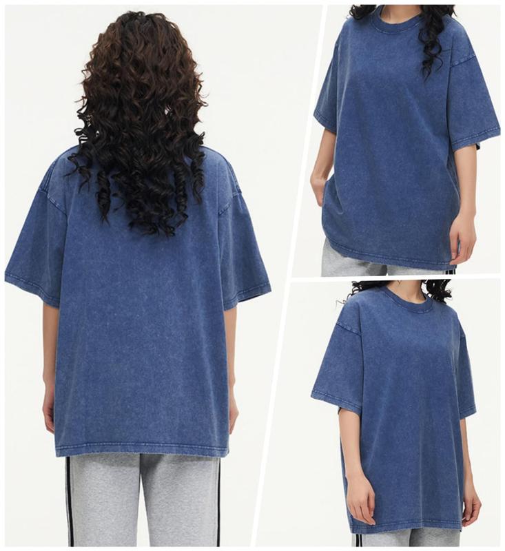 4 Pack Tshirts for Men Gym Vintage Heavyweight T Shirts Cotton Workout Acid Wash Baggy Tees