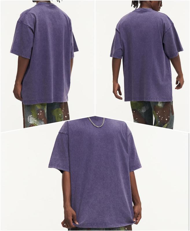 4 Pack Tshirts for Men Gym Vintage Heavyweight T Shirts Cotton Workout Acid Wash Baggy Tees