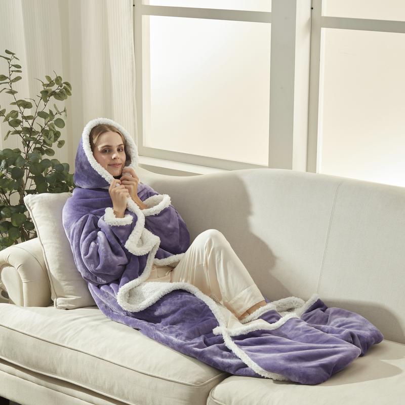 Wearable Heated Blanket – Sleeves, Hood & Foot Pockets