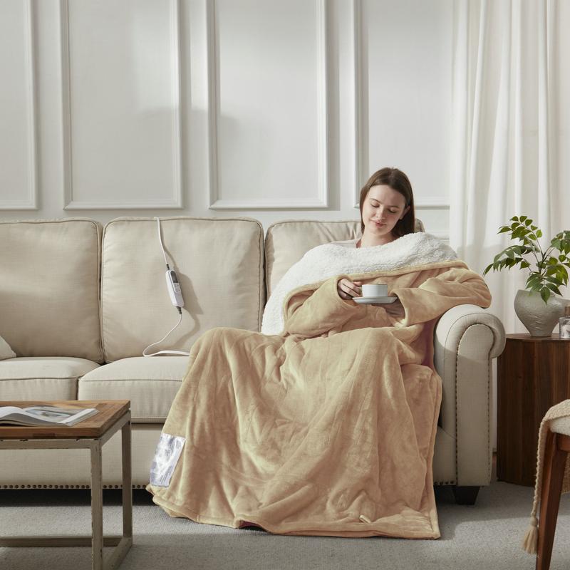 Wearable Heated Blanket – Sleeves, Hood & Foot Pockets